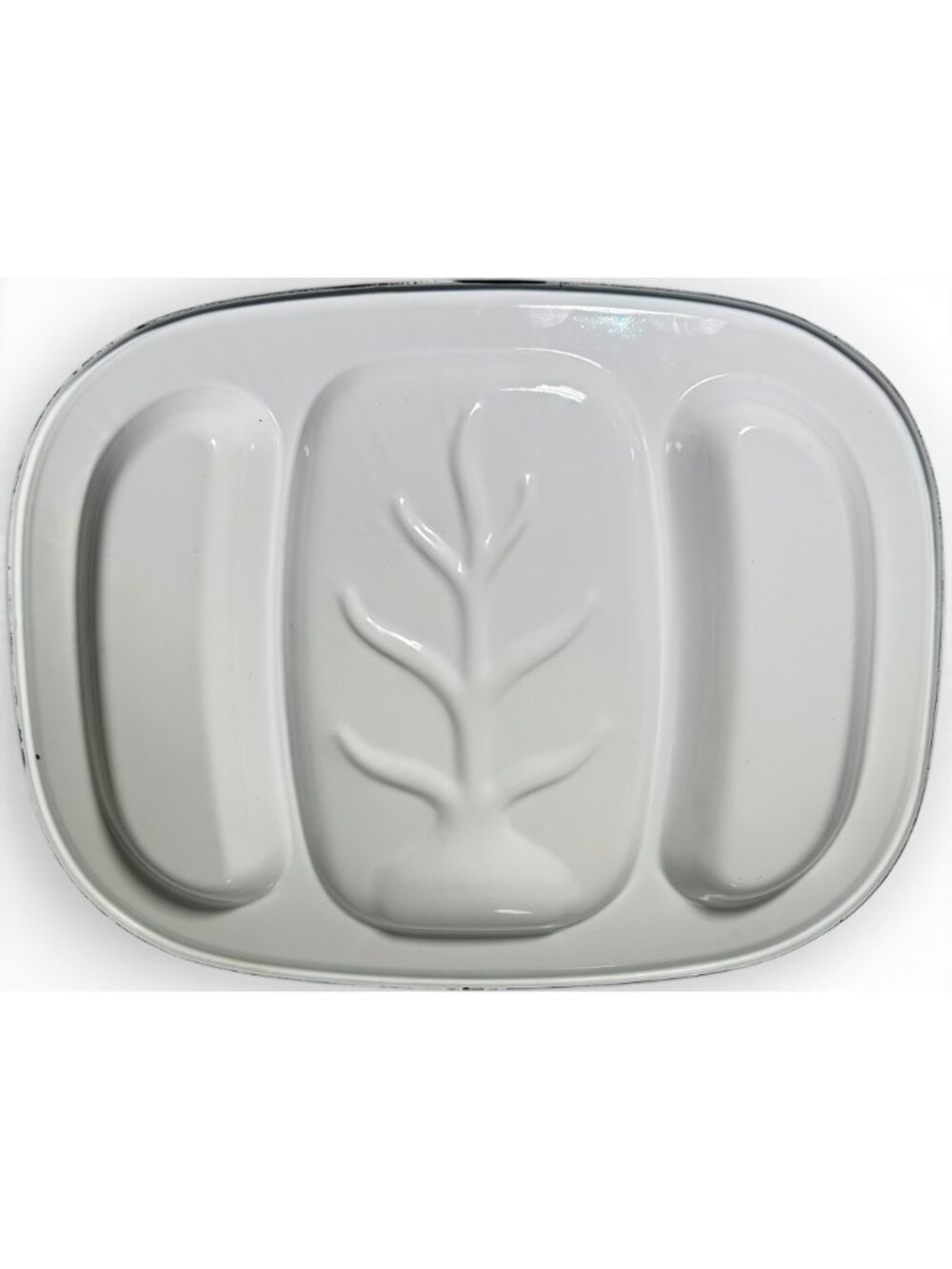 Georges Briard Ambrosia Enamel Divided Serving Tray Fruit Gold Rim 1960s Vintage - Picture 7 of 10